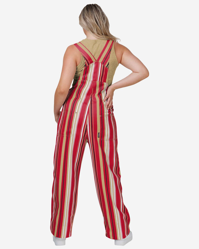 San Francisco 49ers Womens Hyper Stripe Bib Overalls FOCO - FOCO.com