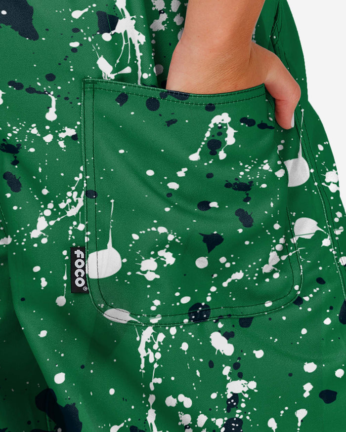 Philadelphia Eagles Womens Kelly Green Paint Splatter Bib Overalls FOCO - FOCO.com