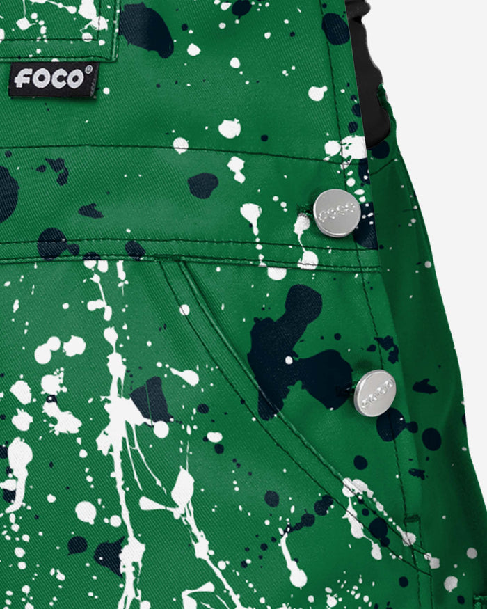 Philadelphia Eagles Womens Kelly Green Paint Splatter Bib Overalls FOCO - FOCO.com