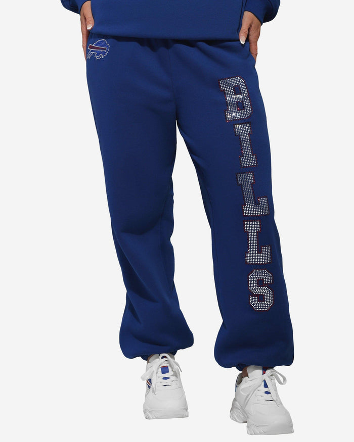 Buffalo Bills Womens Big Wordmark Rhinestone Sweatpants FOCO S - FOCO.com