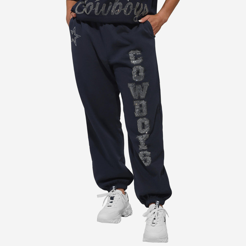 Dallas Cowboys Womens Big Wordmark Rhinestone Sweatpants FOCO S - FOCO.com