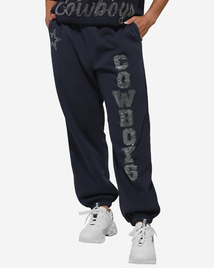 Dallas Cowboys Womens Big Wordmark Rhinestone Sweatpants FOCO S - FOCO.com