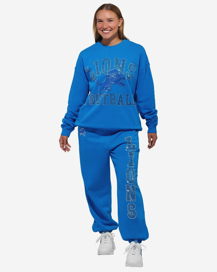 Detroit Lions Womens Big Wordmark Rhinestone Sweatpants FOCO S - FOCO.com
