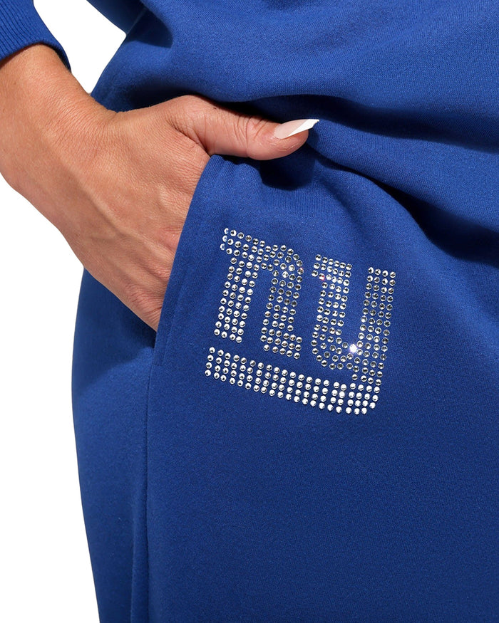 New York Giants Womens Big Wordmark Rhinestone Sweatpants FOCO S - FOCO.com