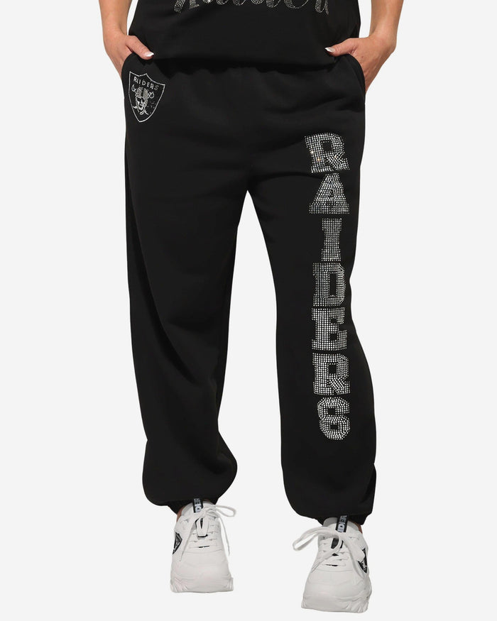 Las Vegas Raiders Womens Big Wordmark Rhinestone Sweatpants FOCO S - FOCO.com