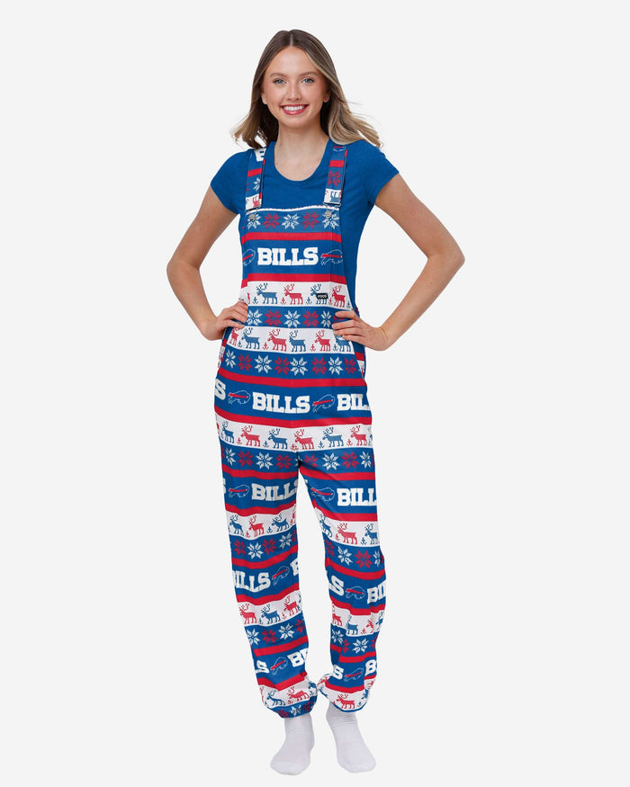 Buffalo Bills Womens Ugly Home Gating Bib Overalls FOCO XS - FOCO.com