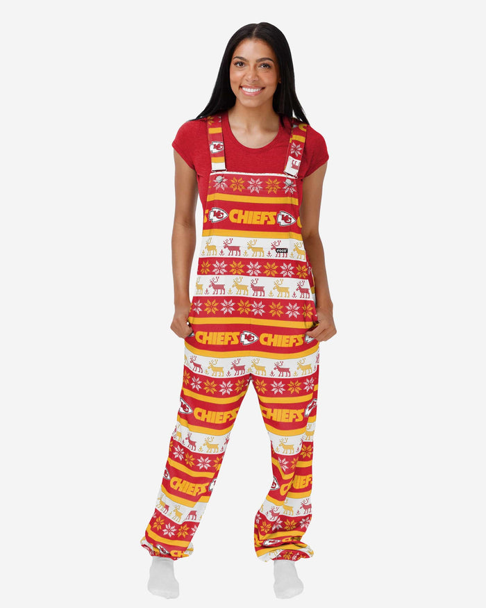 Kansas City Chiefs Womens Ugly Home Gating Bib Overalls FOCO XS - FOCO.com