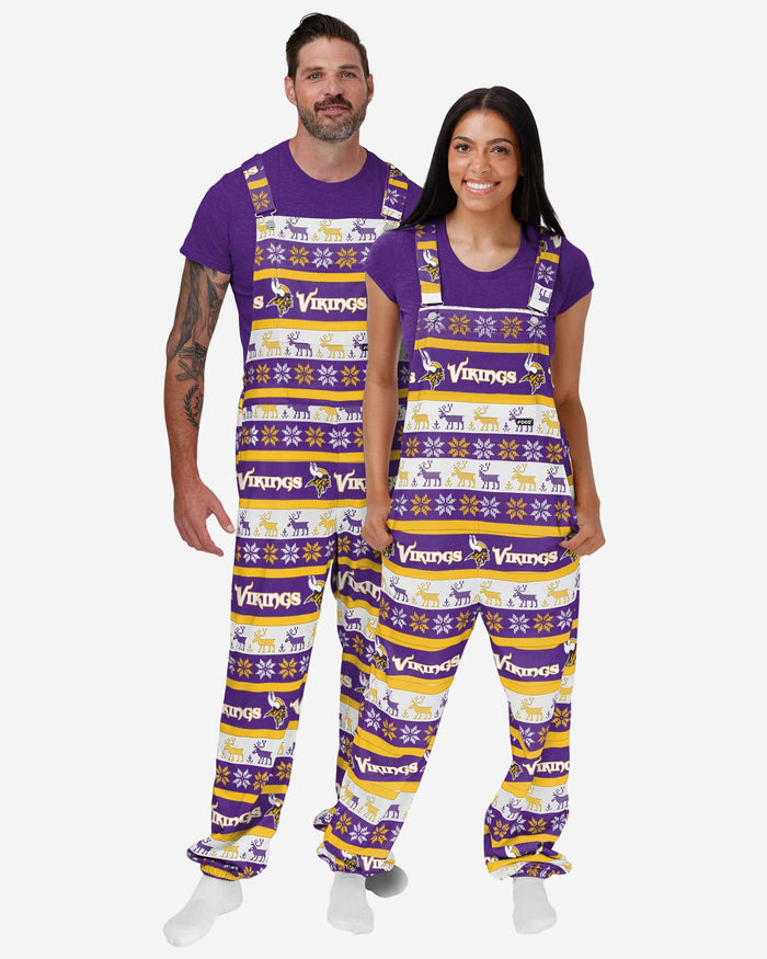 Minnesota Vikings Womens Ugly Home Gating Bib Overalls FOCO - FOCO.com