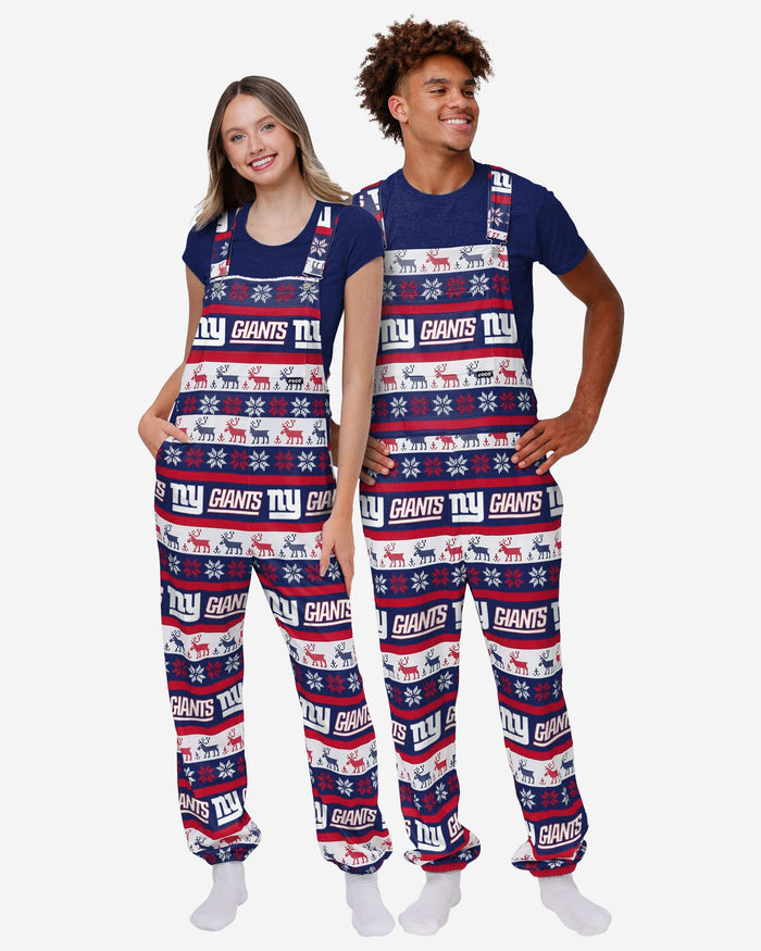 New York Giants Womens Ugly Home Gating Bib Overalls FOCO - FOCO.com