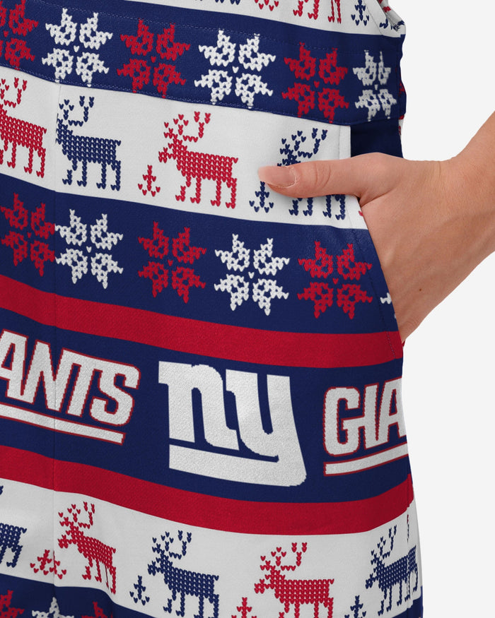 New York Giants Womens Ugly Home Gating Bib Overalls FOCO - FOCO.com