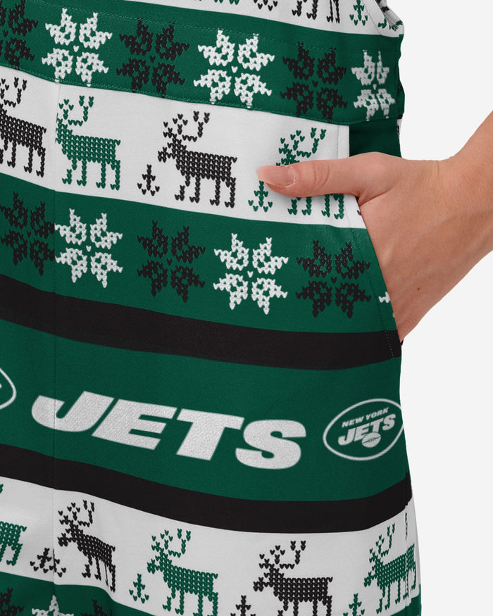 New York Jets Womens Ugly Home Gating Bib Overalls FOCO - FOCO.com