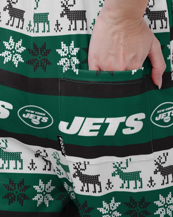 New York Jets Womens Ugly Home Gating Bib Overalls FOCO - FOCO.com