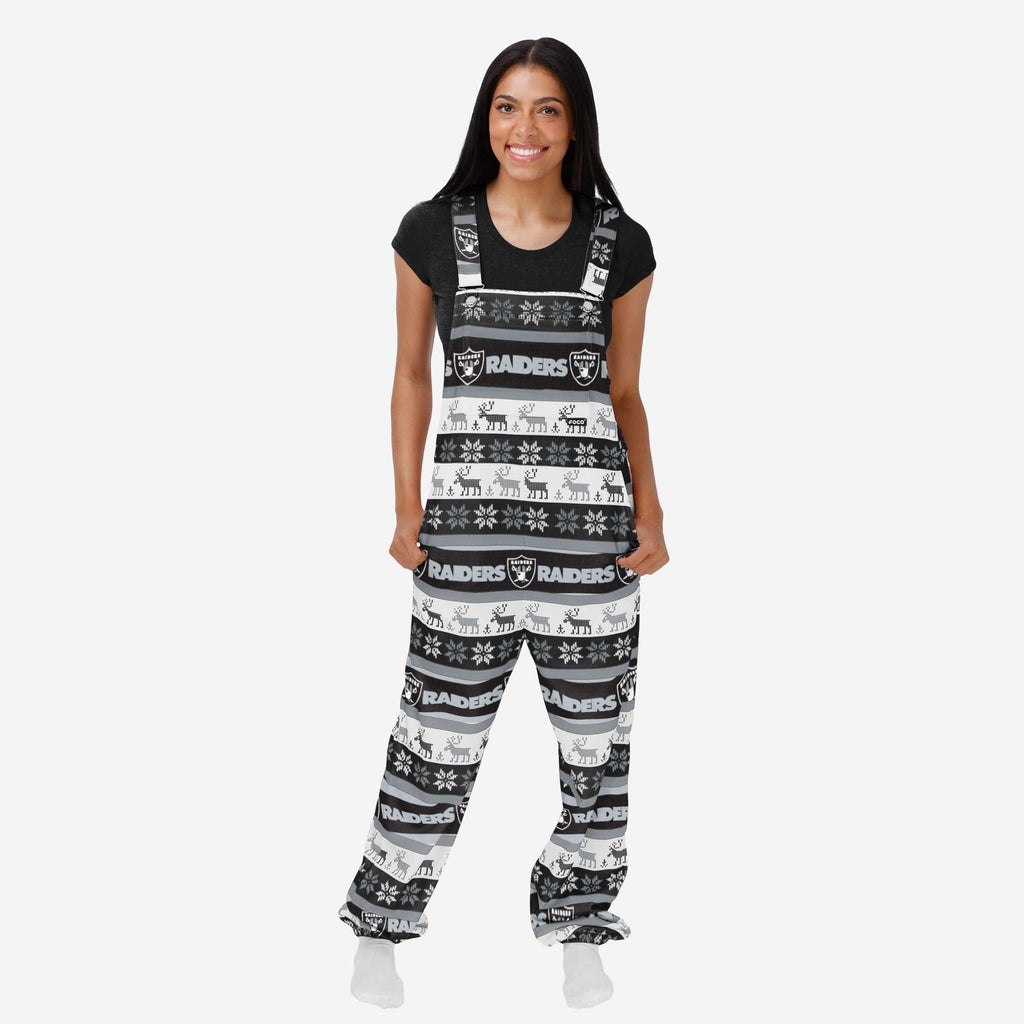 Las Vegas Raiders Womens Ugly Home Gating Bib Overalls FOCO XS - FOCO.com