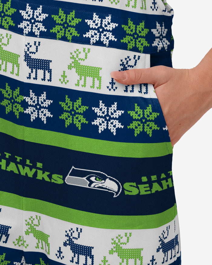 Seattle Seahawks Womens Ugly Home Gating Bib Overalls FOCO - FOCO.com