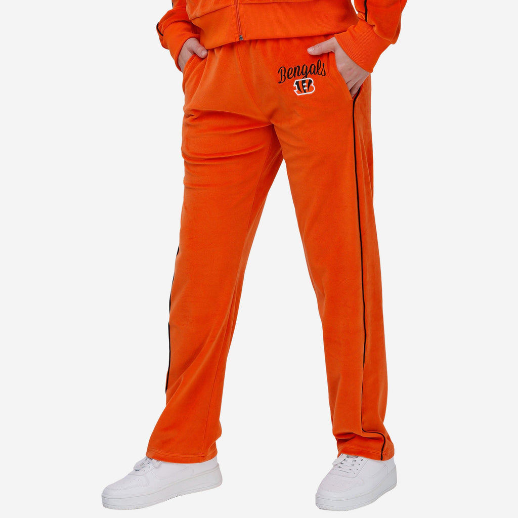 Cincinnati Bengals Womens Orange Velour Pants FOCO S - FOCO.com