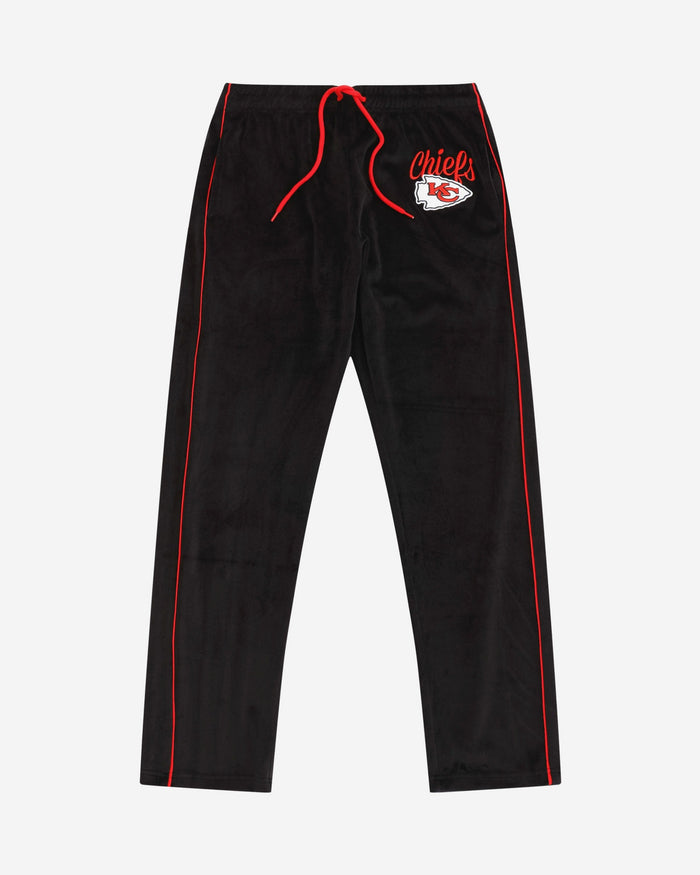 Kansas City Chiefs Womens Black Velour Pants FOCO - FOCO.com