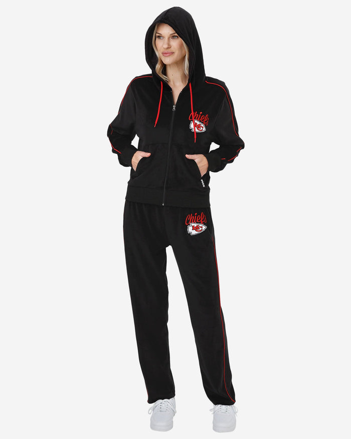 Kansas City Chiefs Womens Black Velour Pants FOCO - FOCO.com