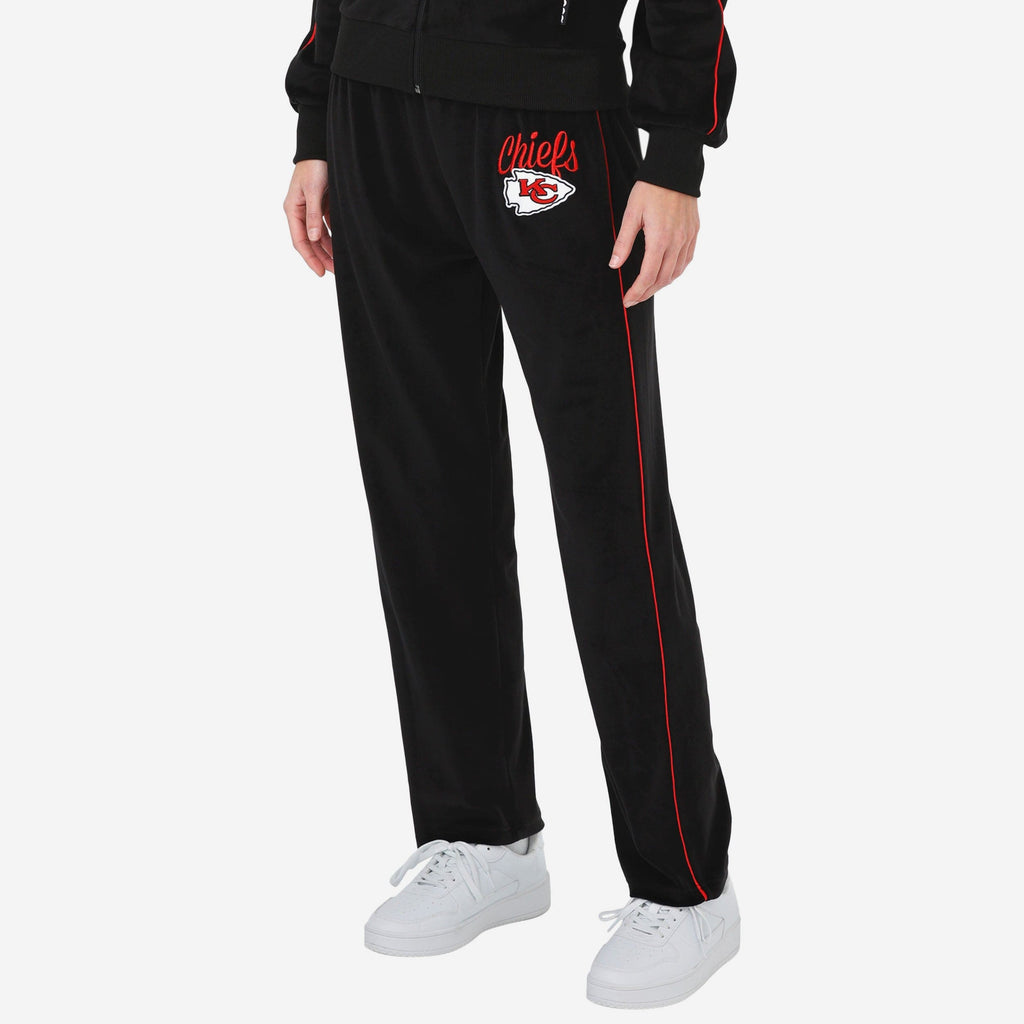 Kansas City Chiefs Womens Black Velour Pants FOCO S - FOCO.com