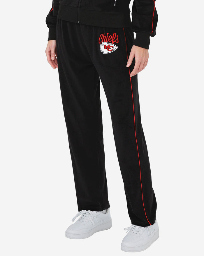 Kansas City Chiefs Womens Black Velour Pants FOCO S - FOCO.com