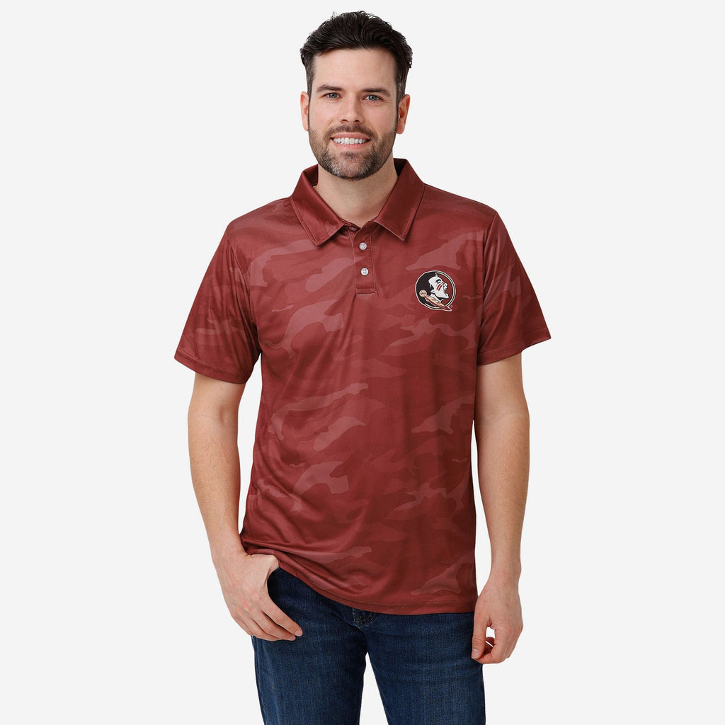 Florida State Seminoles Color Camo Polyester Polo FOCO S - FOCO.com