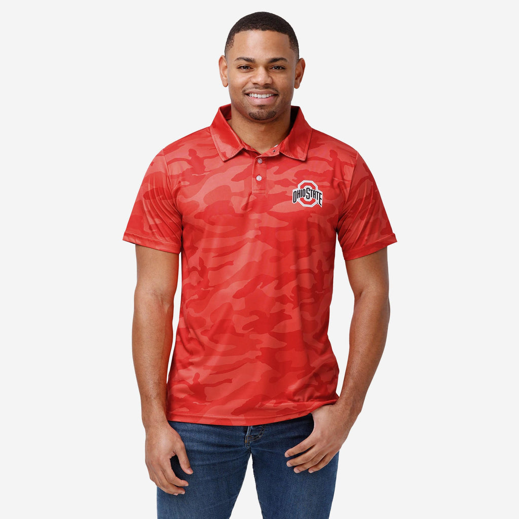 Ohio State Buckeyes Color Camo Polyester Polo FOCO S - FOCO.com