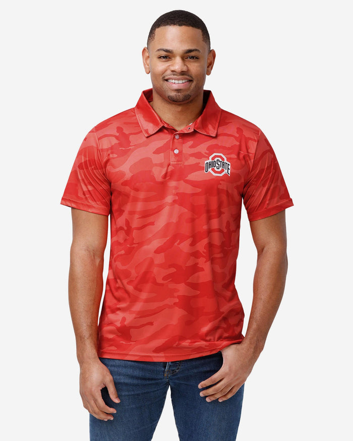 Ohio State Buckeyes Color Camo Polyester Polo FOCO S - FOCO.com