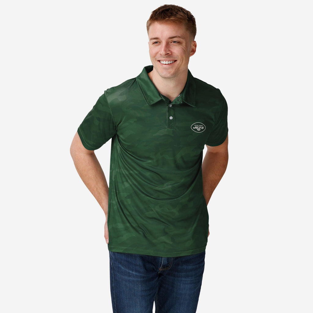 New York Jets Color Camo Polyester Polo FOCO S - FOCO.com