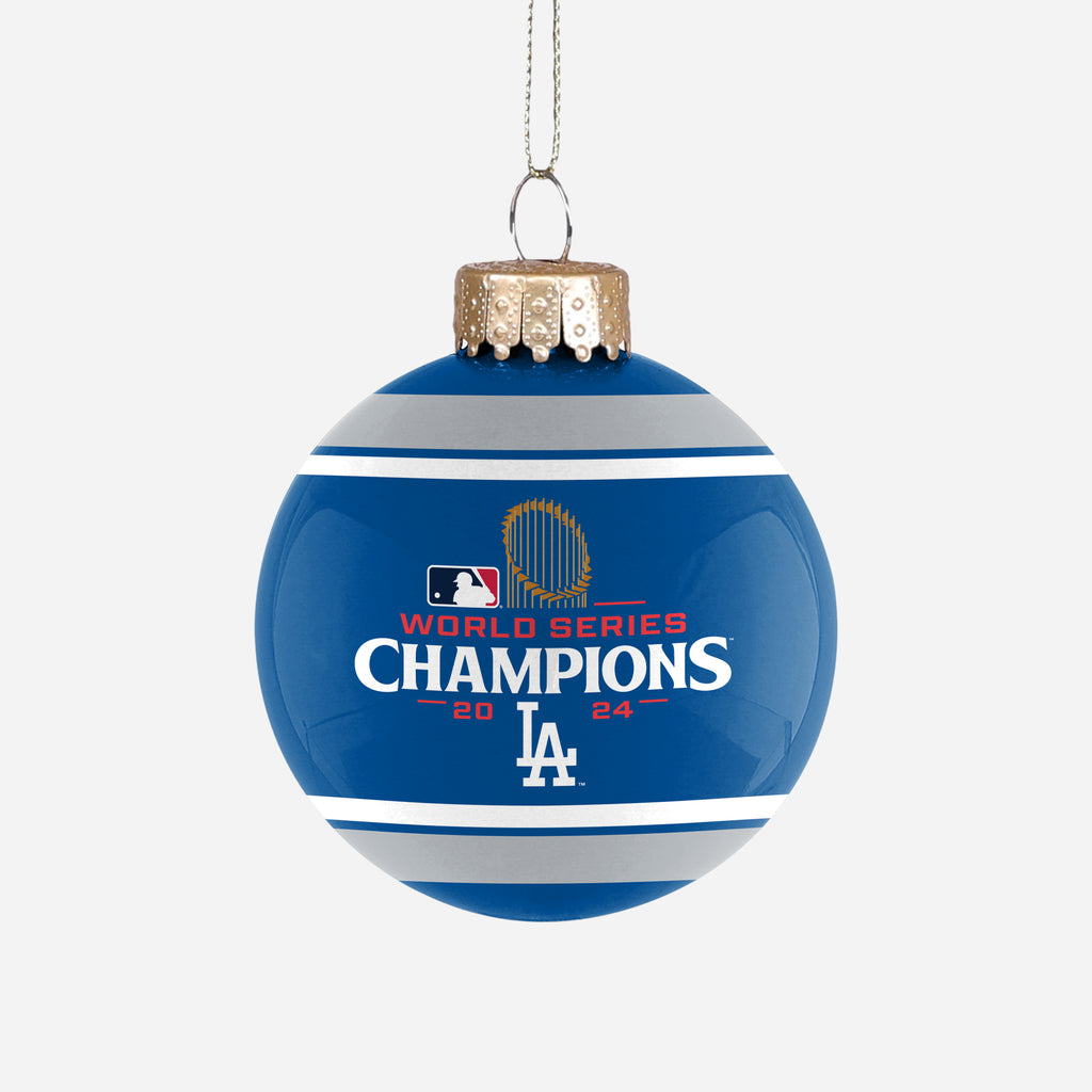 Los Angeles Dodgers 2024 World Series Champions Glass Ball Ornament FOCO - FOCO.com