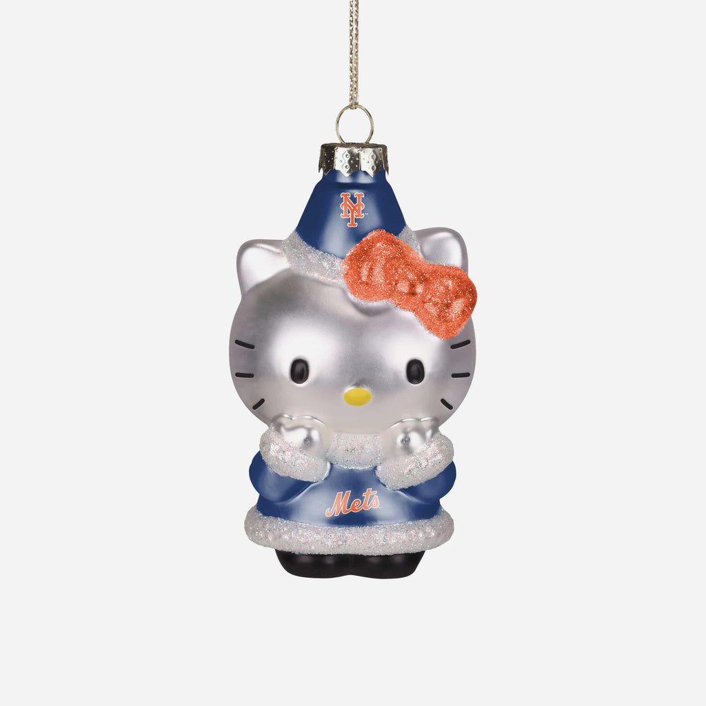 New York Mets Hello Kitty® Glitter Ornament FOCO - FOCO.com