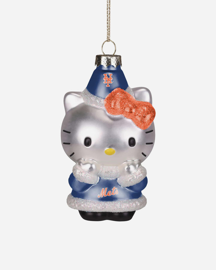 New York Mets Hello Kitty® Glitter Ornament FOCO - FOCO.com