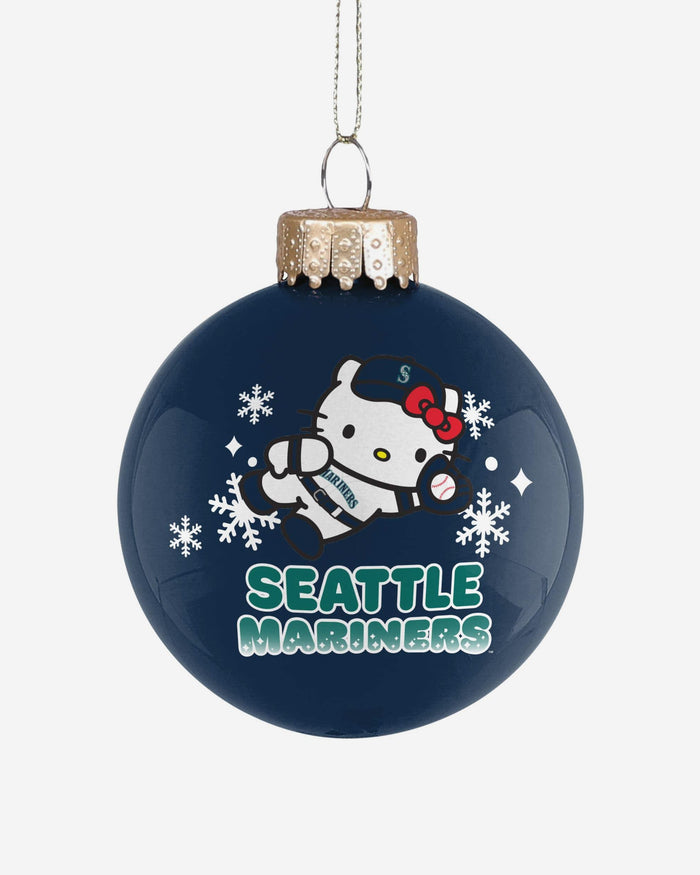 Seattle Mariners Hello Kitty® Glass Ball Ornament FOCO - FOCO.com
