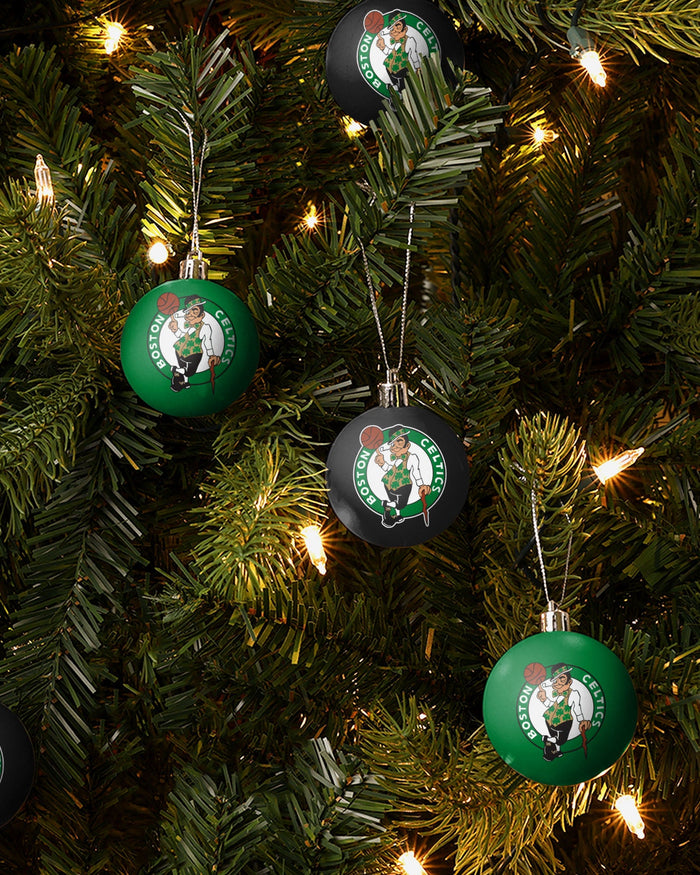 Boston Celtics 12 Pack Ball Ornament Set Foco - FOCO.com