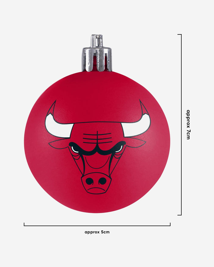 Chicago Bulls 12 Pack Plastic Ball Ornament Set FOCO - FOCO.com