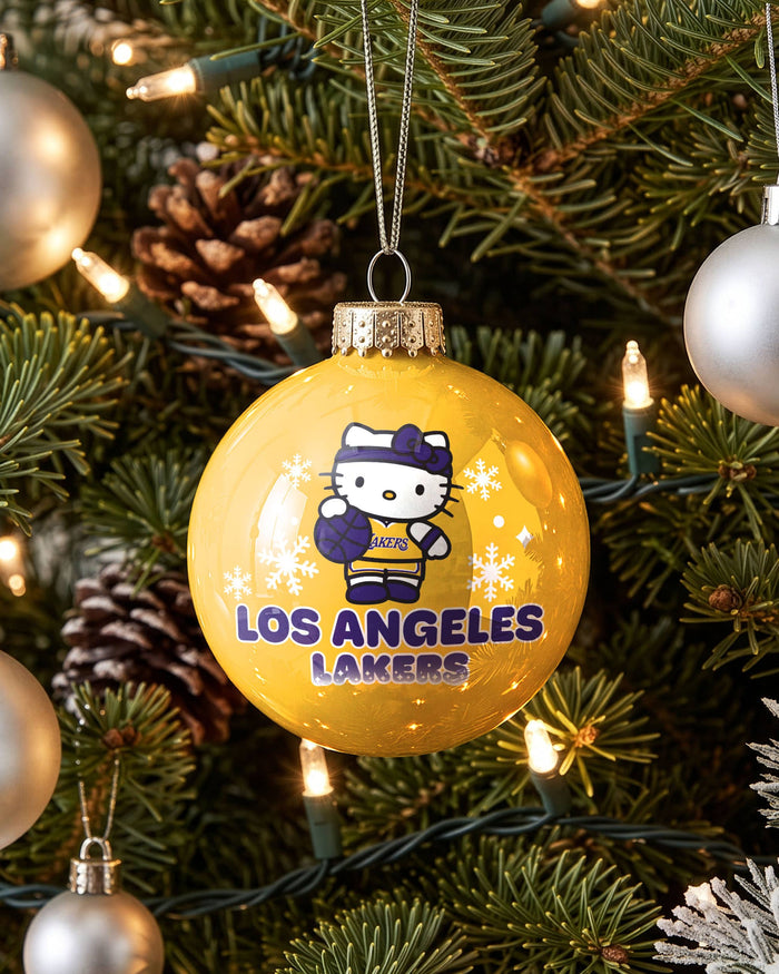 Los Angeles Lakers Hello Kitty® Glass Ball Ornament FOCO - FOCO.com