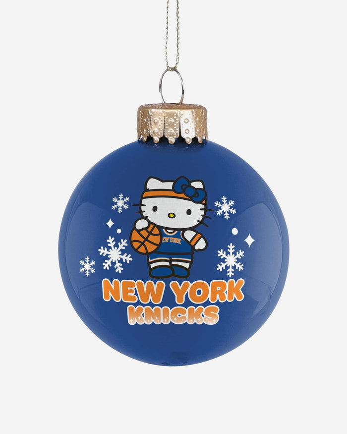New York Knicks Hello Kitty® Glass Ball Ornament FOCO - FOCO.com