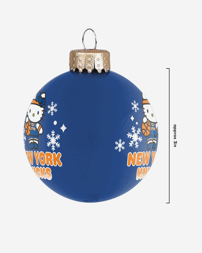 New York Knicks Hello Kitty® Glass Ball Ornament FOCO - FOCO.com