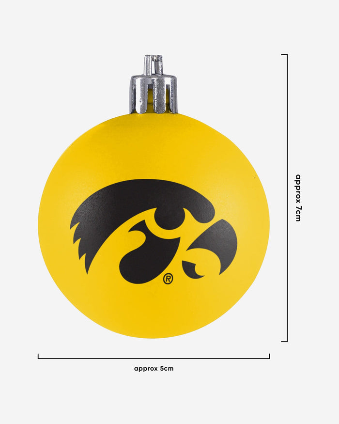 Iowa Hawkeyes 12 Pack Plastic Ball Ornament Set FOCO - FOCO.com