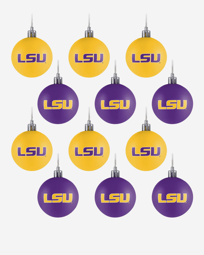 LSU Tigers 12 Pack Ball Ornament Set Foco - FOCO.com