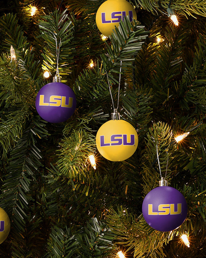 LSU Tigers 12 Pack Ball Ornament Set Foco - FOCO.com