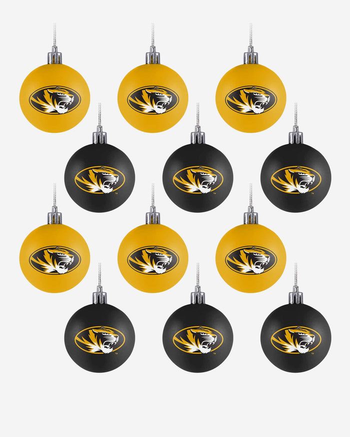 Missouri Tigers 12 Pack Plastic Ball Ornament Set FOCO - FOCO.com