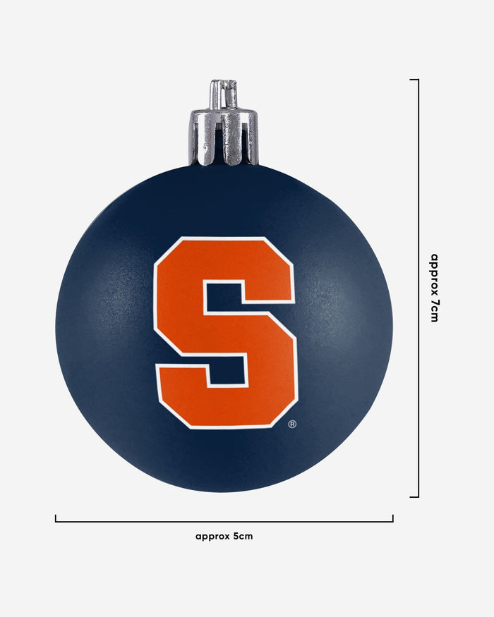 Syracuse Orange 12 Pack Plastic Ball Ornament Set FOCO - FOCO.com