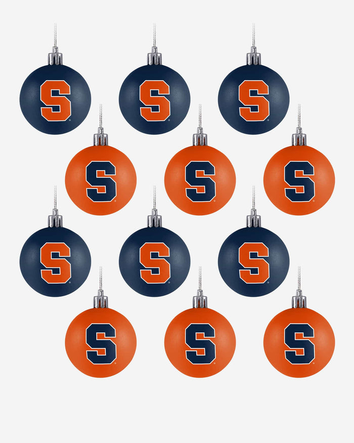 Syracuse Orange 12 Pack Plastic Ball Ornament Set FOCO - FOCO.com