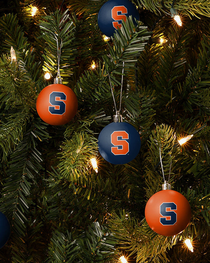 Syracuse Orange 12 Pack Plastic Ball Ornament Set FOCO - FOCO.com