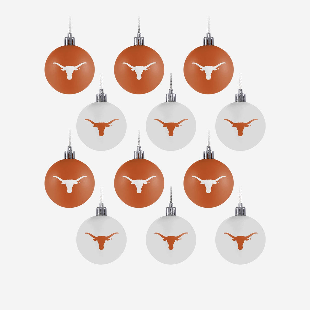 Texas Longhorns 12 Pack Ball Ornament Set FOCO - FOCO.com