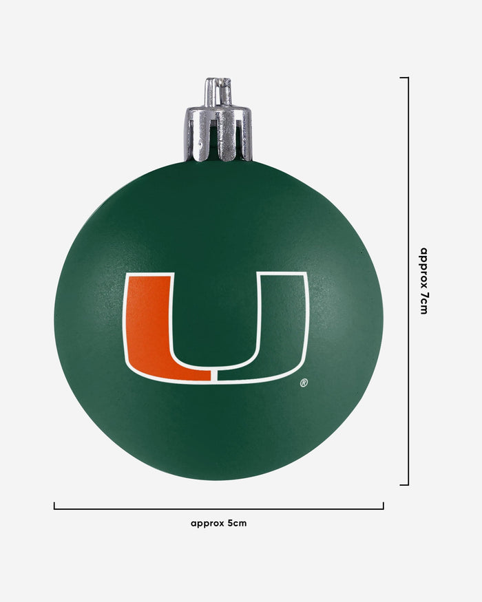 Miami Hurricanes 12 Pack Plastic Ball Ornament Set FOCO - FOCO.com