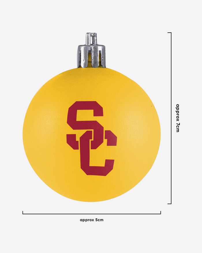 USC Trojans 12 Pack Plastic Ball Ornament Set FOCO - FOCO.com