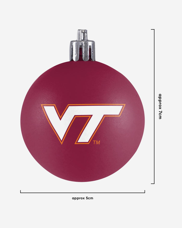 Virginia Tech Hokies 12 Pack Plastic Ball Ornament Set FOCO - FOCO.com