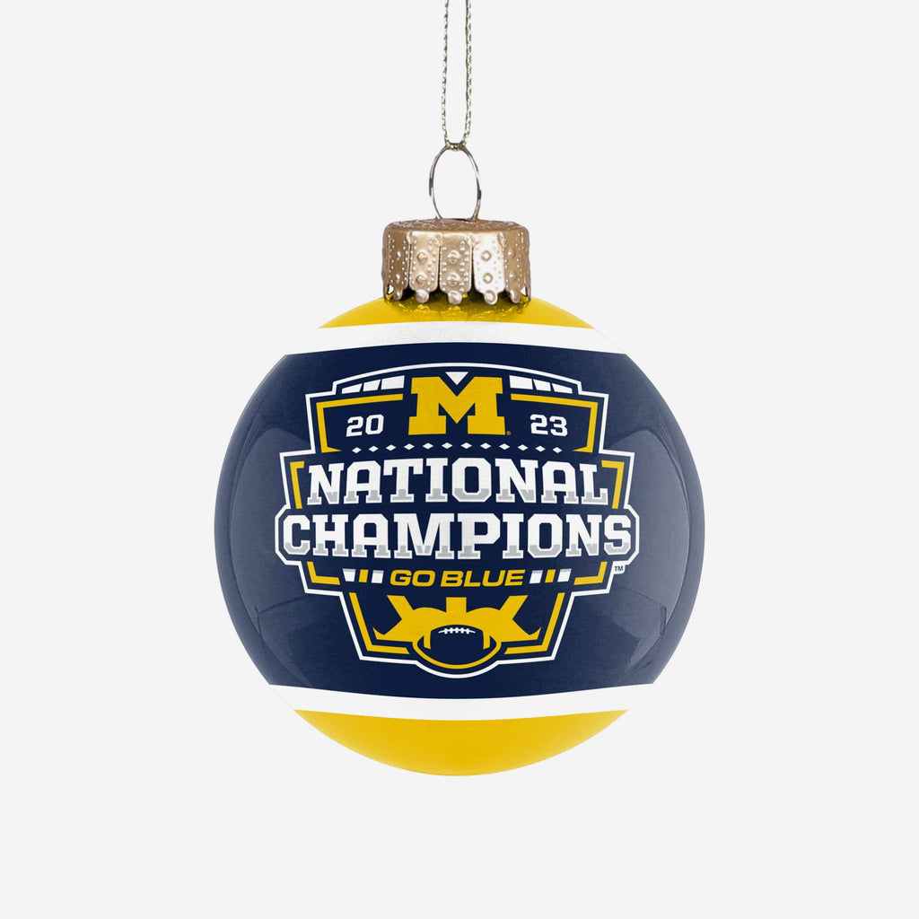 Michigan Wolverines 2023 Football National Champions Glass Ball Ornament FOCO - FOCO.com