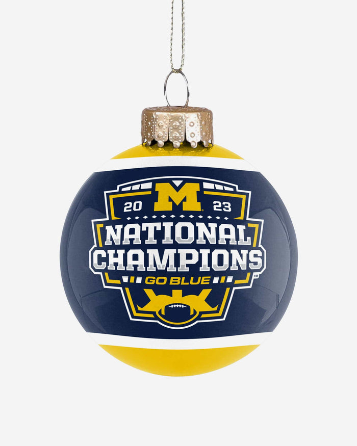 Michigan Wolverines 2023 Football National Champions Glass Ball Ornament FOCO - FOCO.com