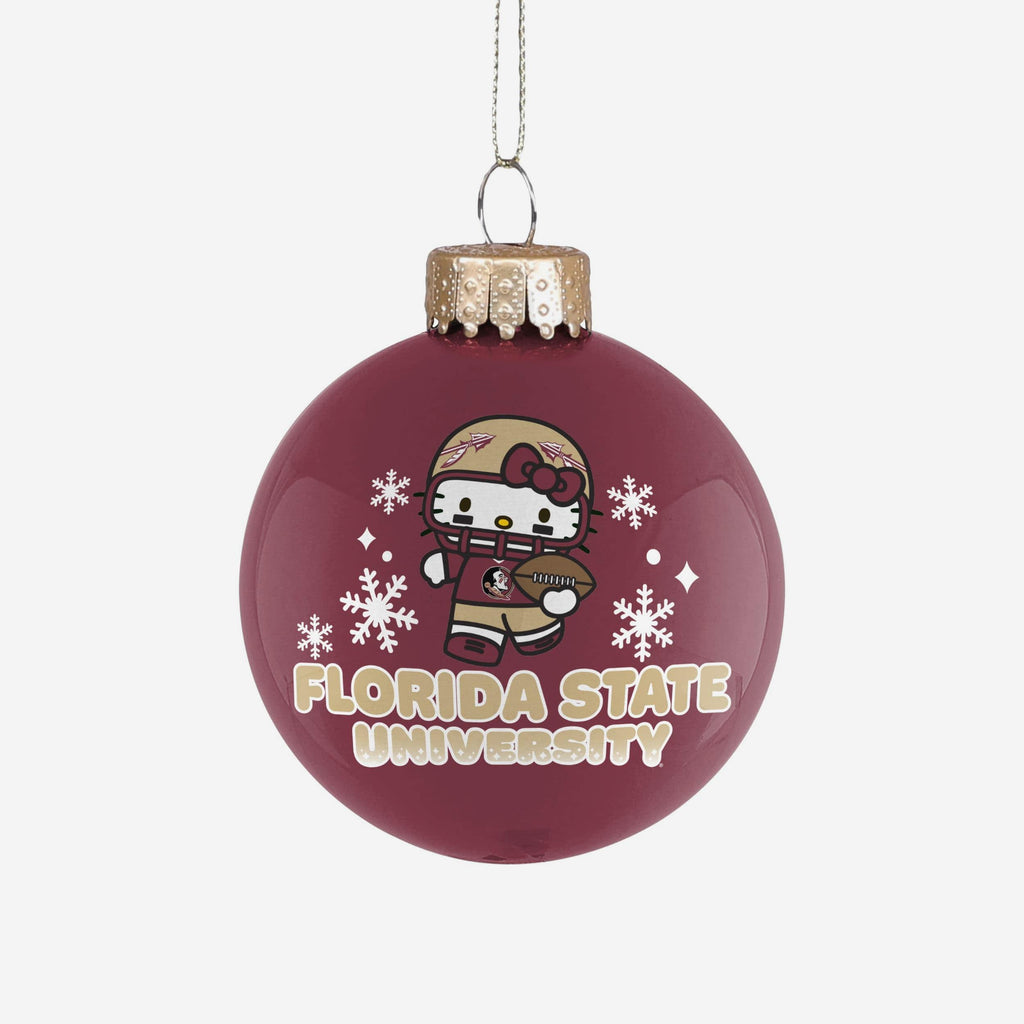 Florida State Seminoles Hello Kitty® Glass Ball Ornament FOCO - FOCO.com